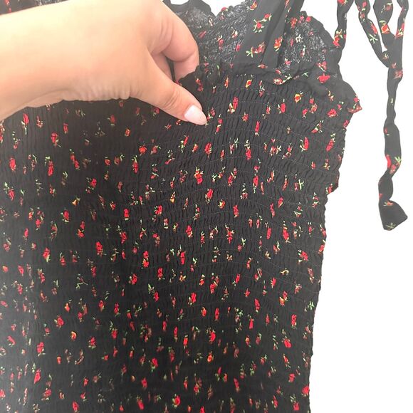 FREE PEOPLE Bella Floral Smocked Mini Dress Sz‎ XS - Picture 3 of 6